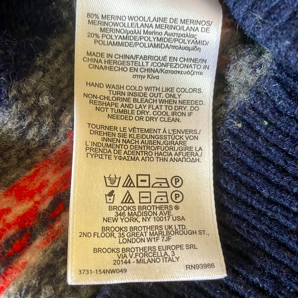 Brooks Brothers Boys Sweater size Small blue & Red Long Sleeve sip up - Picture 5 of 5